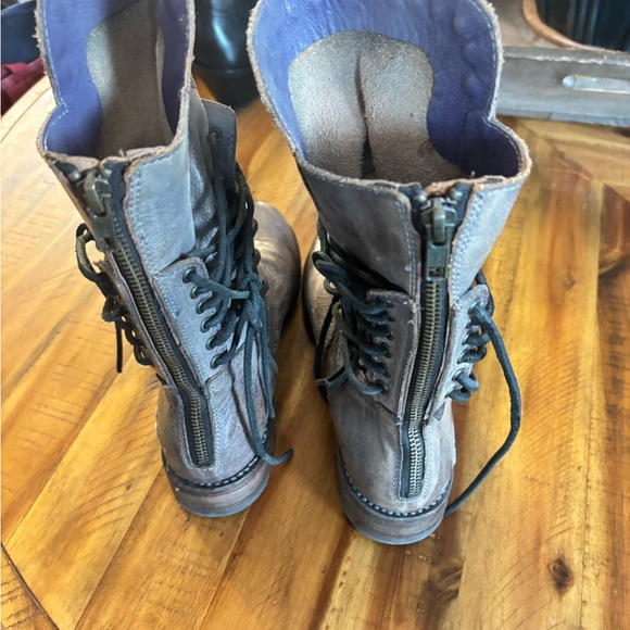 Bed Stu Gray Leather Lace-Up Boots - Picture 4 of 4